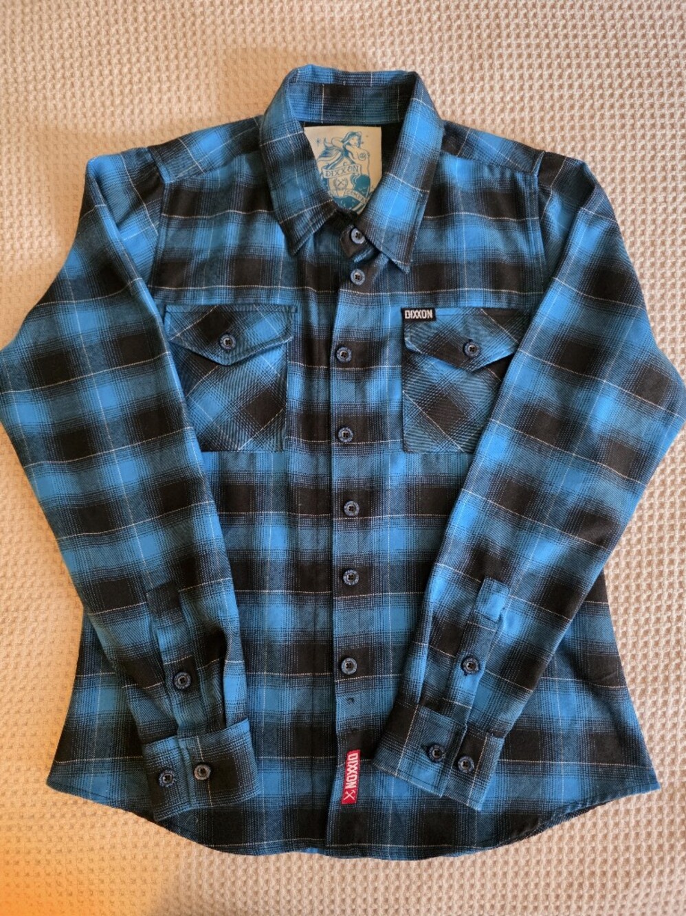 DIXXON Teal and Black Plaid Button-Down Shirt Mermaid Edition